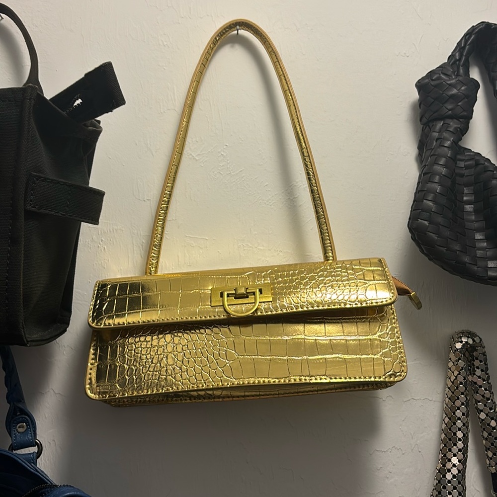 Gold shoulder purse